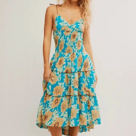 free people blue hawaii dress Morning Glory Maxi (Blue) main image 0